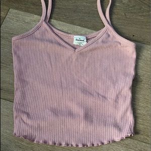 Lettuce trim pink tank top
